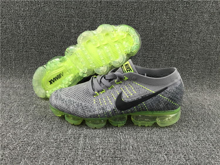 Nike Flyknit Air VaporMax 2018 Men's Running Shoes Grey Green Black